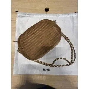Rouje Mickey Tan suede handbag